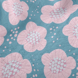 Delicately Colored Flowers Minky