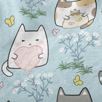 Happy Garden Cats Minky