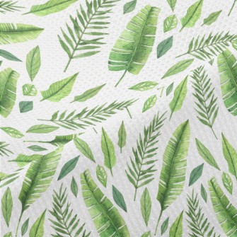 Hand Drawn Delicate Leaves Piqué