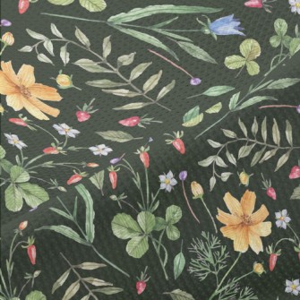 Watercolor Style Flowers And P Piqué