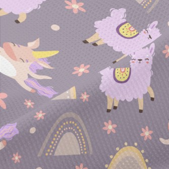 Happy Alpaca And Unicorn Piqué