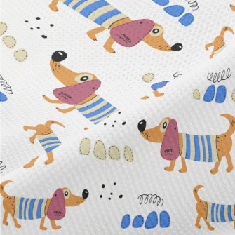 Cartoon Dachshund Dog Piqué