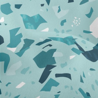 Monochrome Terrazzo Pattern Lightweight Performance Linen