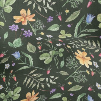 Watercolor Style Flowers And P Lightweight Performance Linen