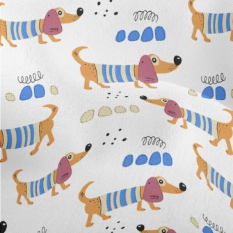 Cartoon Dachshund Dog Lightweight Performance Linen