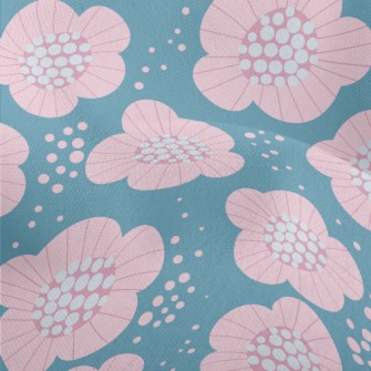 Delicately Colored Flowers Lightweight Performance Linen