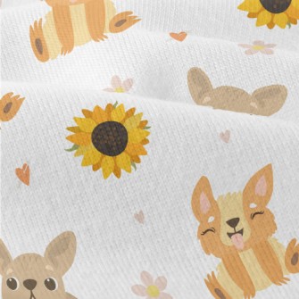 Cute Puppy And Sunflowers Modern Jersey