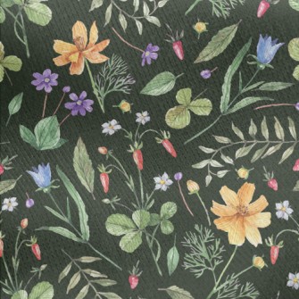 Watercolor Style Flowers And P Jersey Backed Fleece