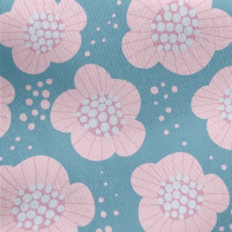 Delicately Colored Flowers Jersey Backed Fleece