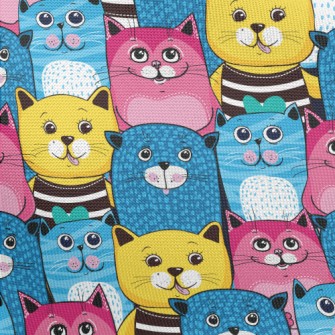 Cute Cat With Bright Colors Pongee