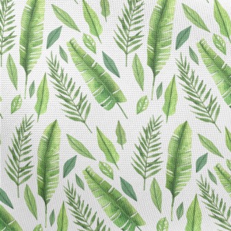 Hand Drawn Delicate Leaves Pongee