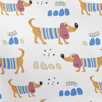 Cartoon Dachshund Dog Pongee