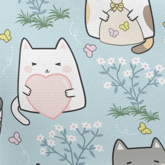 Happy Garden Cats Pongee