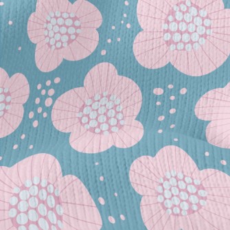 Delicately Colored Flowers Stretch Jersey