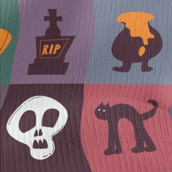 Spooky Pumpkin Witch Trellis Stretch Jersey