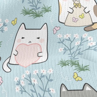 Happy Garden Cats Stretch Jersey