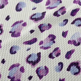 Purple Leopard Print In Waterc Birdseye Piqué