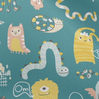 Strange And Cute Monsters Chiffon