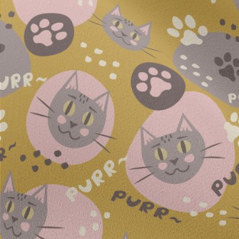 Cartoon Color Block Cat And Ca Chiffon