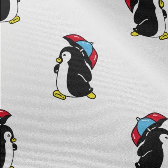 Cute Penguin Holding An Umbrel Chiffon