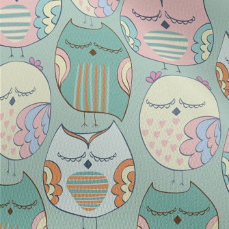 Delicately Colored Owl Chiffon
