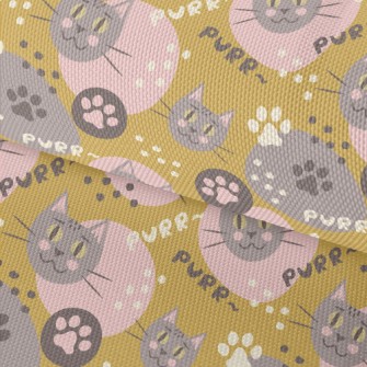 Cartoon Color Block Cat And Ca Waterproof Oxford