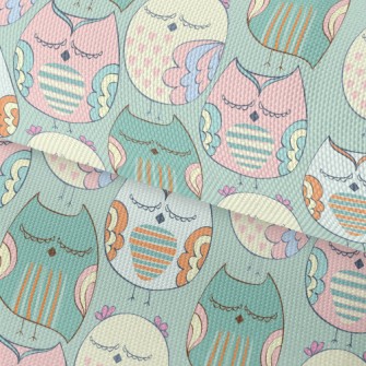 Delicately Colored Owl Waterproof Oxford