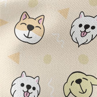 Cute Puppy And Geometric Patte Waterproof Canvas