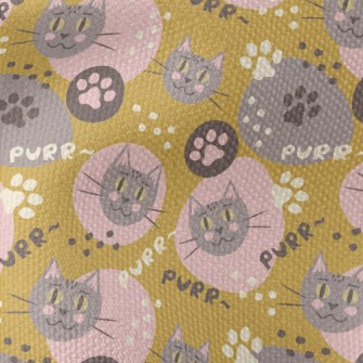Cartoon Color Block Cat And Ca Waterproof Canvas
