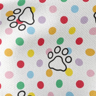 Colorful Dots And Dog Paw Prin Waterproof Canvas