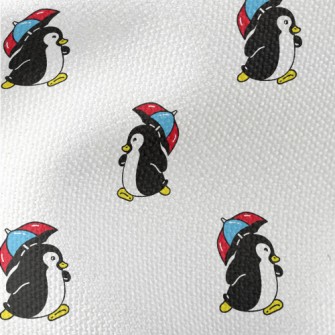 Cute Penguin Holding An Umbrel Waterproof Canvas