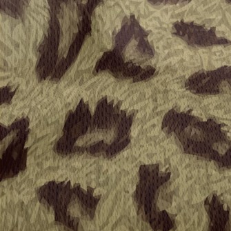 Fine Textured Leopard Print Athletic Mesh Flat Back