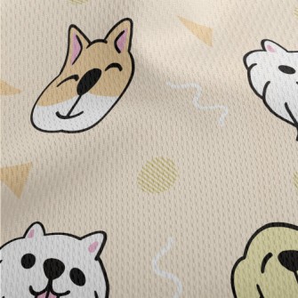 Cute Puppy And Geometric Patte Athletic Mesh Flat Back
