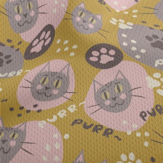 Cartoon Color Block Cat And Ca Athletic Mesh Flat Back