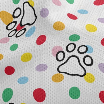 Colorful Dots And Dog Paw Prin Athletic Mesh Flat Back
