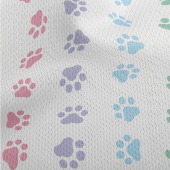 Colorful Dog Paw Prints Athletic Mesh Flat Back