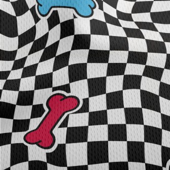 Colored Bones And Black And Wh Athletic Mesh Flat Back