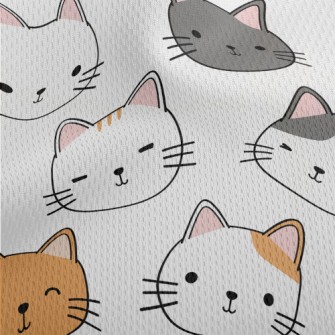 Round And Cute Cat Athletic Mesh Flat Back