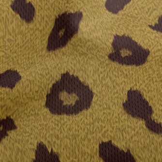 Fine Texture Leopard Print Athletic Mesh Flat Back