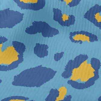 Blue And Yellow Leopard Print Terry