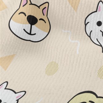 Cute Puppy And Geometric Patte Terry