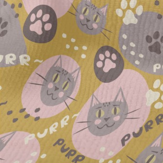 Cartoon Color Block Cat And Ca Terry