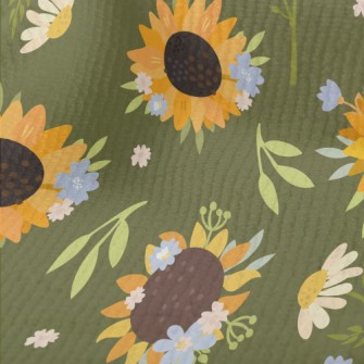 Beautiful Hand Drawn Sunflower Terry