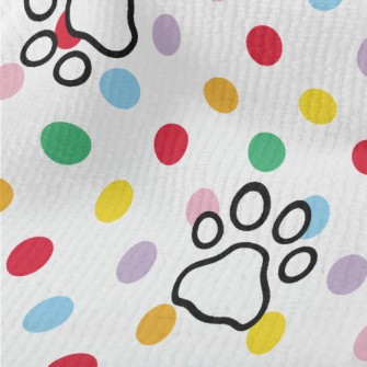 Colorful Dots And Dog Paw Prin Terry