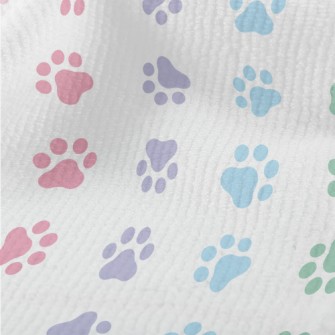 Colorful Dog Paw Prints Terry