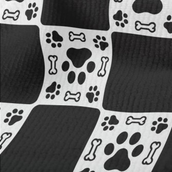 Dog Paw Print Bone With Black  Terry