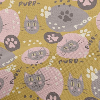 Cartoon Color Block Cat And Ca Performance Linen