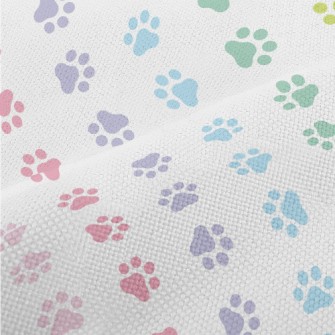 Colorful Dog Paw Prints Performance Linen