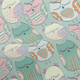 Delicately Colored Owl Performance Linen