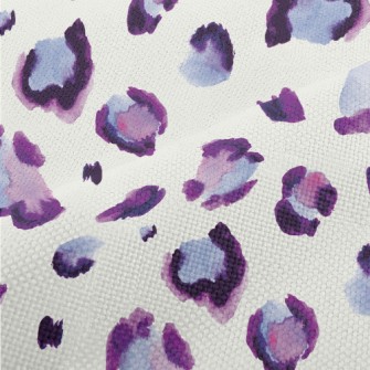 Purple Leopard Print In Waterc Performance Linen